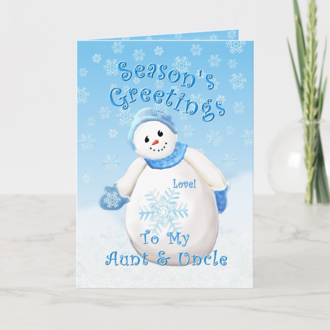Cartes Pour Fêtes Annuelles Snowman Wonderland pour tante et oncle Christmas C (Devant)