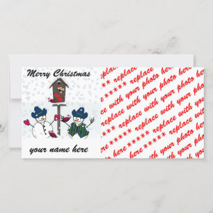 Cartes Pour Fêtes Annuelles Snowmen de Noël avec Cowboy Casquettes