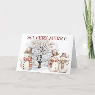 Cartes Pour Fêtes Annuelles Snowmen très joyeux