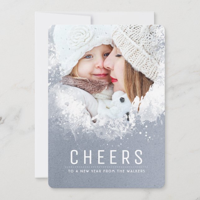 Cartes Pour Fêtes Annuelles Snows Splashes Photo de vacances (Devant)