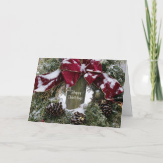 Cartes Pour Fêtes Annuelles Snowy Holiday Wreath