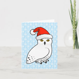 Cartes Pour Fêtes Annuelles Snowy Owl Père Noël