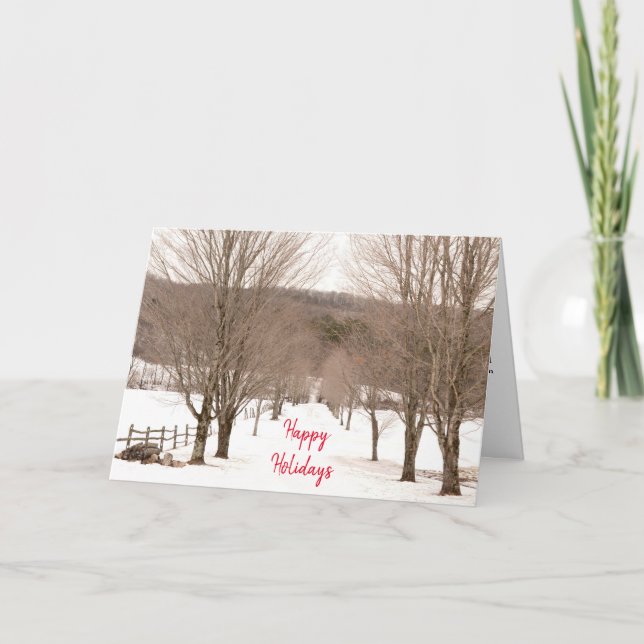 Cartes Pour Fêtes Annuelles Snowy Vermont Colleague Co Worker Employé (Devant)