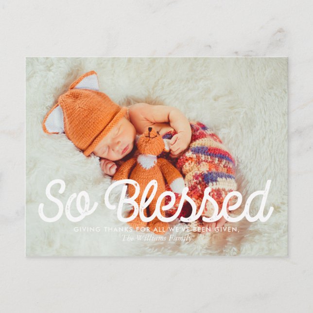 Cartes Pour Fêtes Annuelles So Blessed - Thanksgiving Family Photo (Devant)