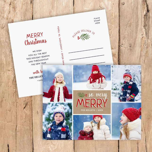 Cartes Pour Fêtes Annuelles So Very Merry 6 Photo Collage (Créateur téléchargé)