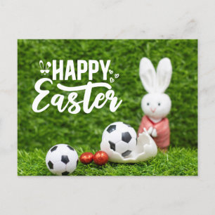 Cartes Pour Fêtes Annuelles Soccer Easterfor Soccer Player avec des oeufs