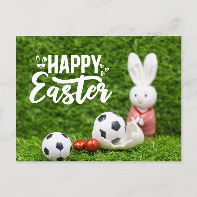 Cartes Pour Fêtes Annuelles Soccer Easterfor Soccer Player avec des oeufs (Devant)