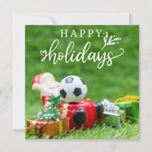 Cartes Pour Fêtes Annuelles Soccer Joyeuses vacances avec Noël Père Noël