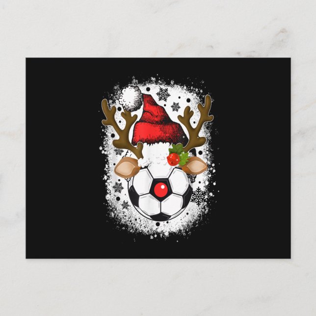 Cartes Pour Fêtes Annuelles Soccer Noël rennes avec Santa Hat Funny Xma (Devant)