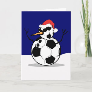 Cartes Pour Fêtes Annuelles Soccer Snowman