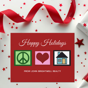 Cartes Pour Fêtes Annuelles Société immobilière personnalisée Joyeuses Fêtes R
