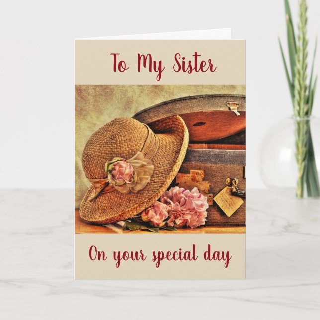 CARTES POUR FÊTES ANNUELLES **SOEUR** À L'ANNIVERSAIRE SPÉCIAL SOUHAITE POUR " (Devant)