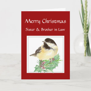Cartes Pour Fêtes Annuelles Soeur de Noël, Frère en droit, Oiseau de poulet