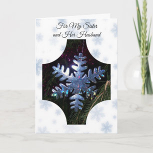 Cartes Pour Fêtes Annuelles Soeur et beau-frère de faucon de neige Noël