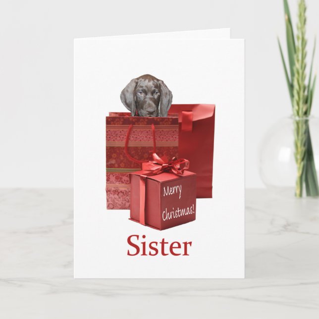 Cartes Pour Fêtes Annuelles Soeur grizzly brillante Joyeux Noël (Devant)