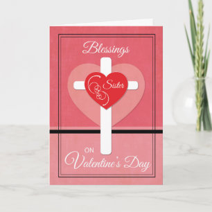 Cartes Pour Fêtes Annuelles Soeur, Nun Saint Valentin Bénédictions Coeur