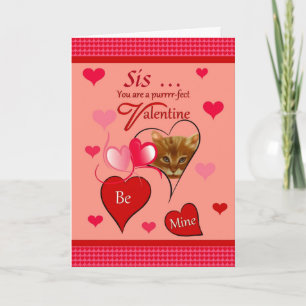 Cartes Pour Fêtes Annuelles Soeur Valentine's Day - purr-fect