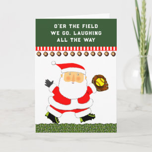 Cartes Pour Fêtes Annuelles softball amusant