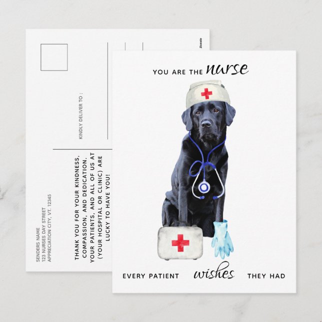 Cartes Pour Fêtes Annuelles Soins infirmiers Médicales personnalisés jour (Devant / Derrière)