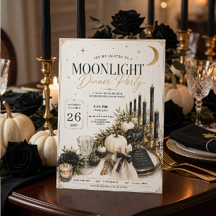 Cartes Pour Fêtes Annuelles Soirée de dîner Halloween au clair de lune