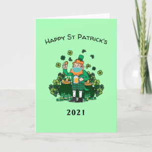 Cartes Pour Fêtes Annuelles Soirée de quarantaine drôle de st Patrick en 2021