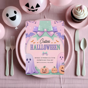 Cartes Pour Fêtes Annuelles Soirée d'Halloween Cute Pastel Enfants fantômes