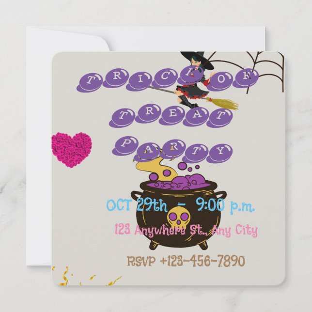 Cartes Pour Fêtes Annuelles Soirée d'Halloween Trick-or-Treat pour les Enfants (Devant)