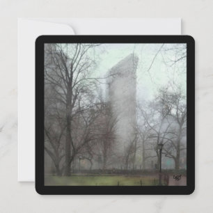 Cartes Pour Fêtes Annuelles Soirée neige NYC Flat Iron Cityscape Noël