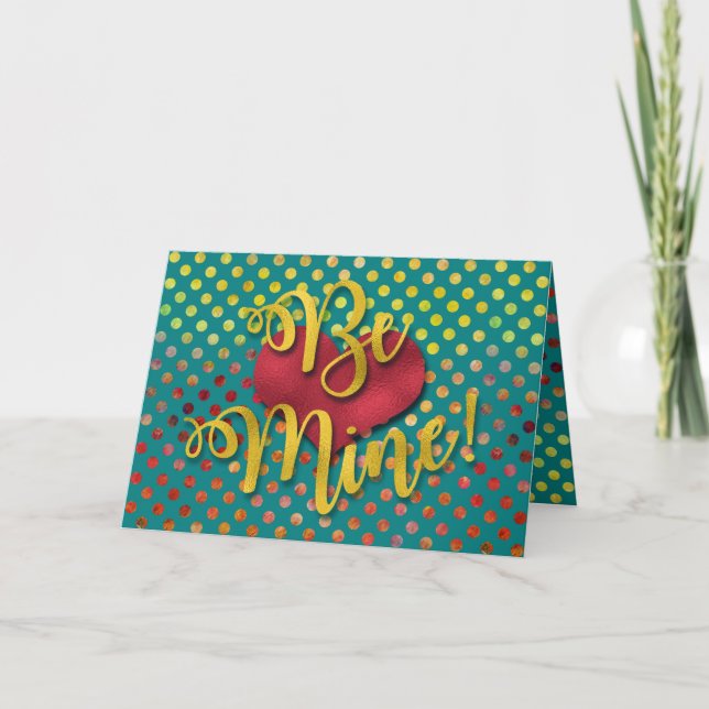 Cartes Pour Fêtes Annuelles Sois À Moi ! | Faux Gold Foil (Devant)