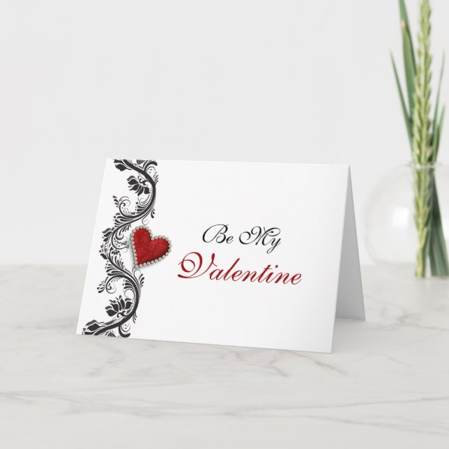Cartes Pour Fêtes Annuelles "Sois ma Saint Valentin" coeur rouge romantique (Devant)