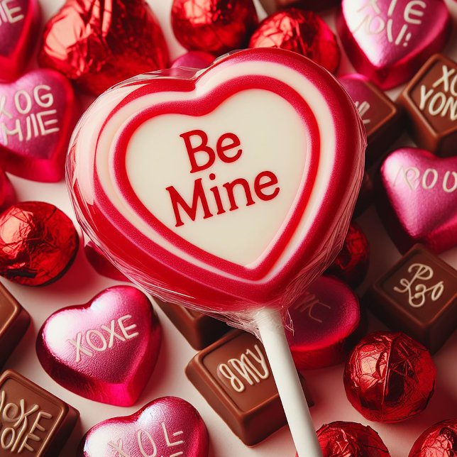 CARTES POUR FÊTES ANNUELLES SOIS MINE COEUR LOLLYPOP SAINT-VALENTIN (Créateur téléchargé)