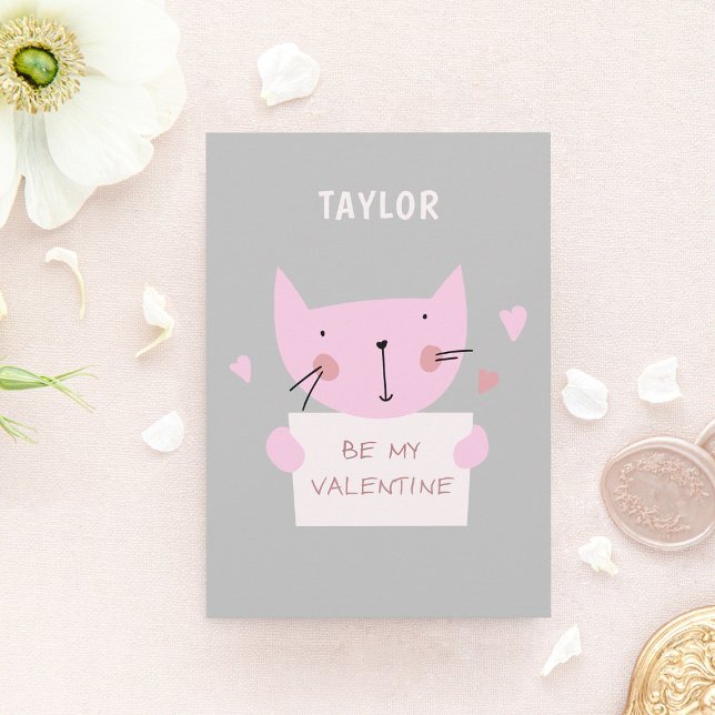 Cartes Pour Fêtes Annuelles Sois mon chat de la Saint-Valentin (Créateur téléchargé)