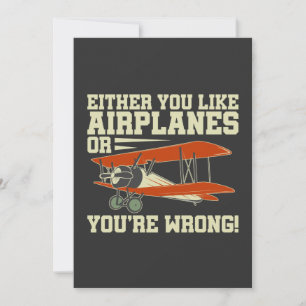 Cartes Pour Fêtes Annuelles Soit vous aimez les avions, soit vous avez tort !