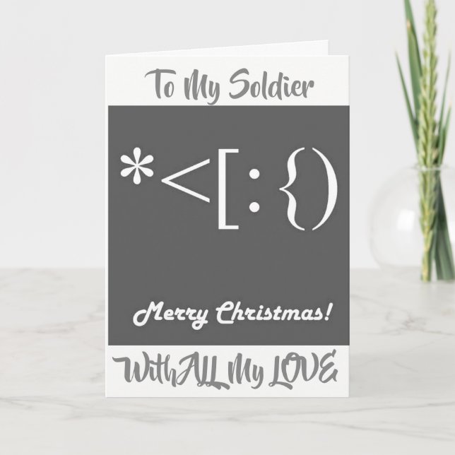 CARTES POUR FÊTES ANNUELLES ***SOLDAT À NOËL*** MISTLETOE VOUS SOUHAITE ! (Devant)