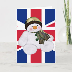 Cartes Pour Fêtes Annuelles Soldat britannique de Noël Snowman