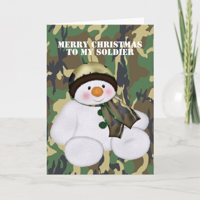 Cartes Pour Fêtes Annuelles Soldat de Noël Snowman (Devant)