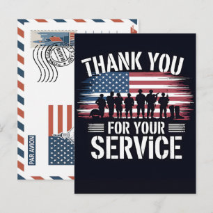 Cartes Pour Fêtes Annuelles Soldat patriotique tenant le drapeau américain Car