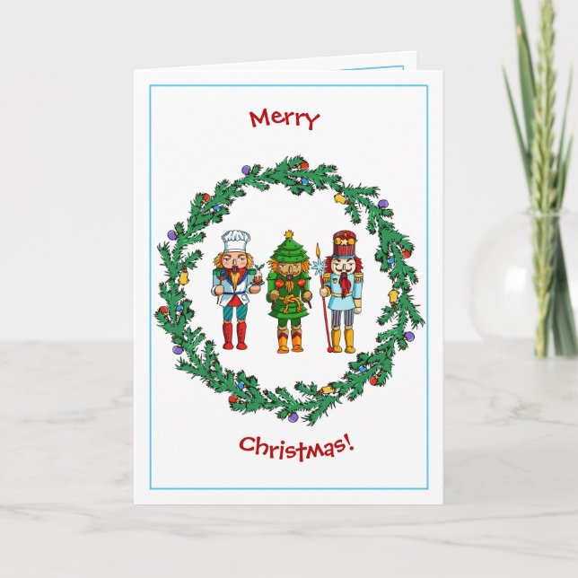 Cartes Pour Fêtes Annuelles Soldats de jouet de casse-noix de Noël (Devant)
