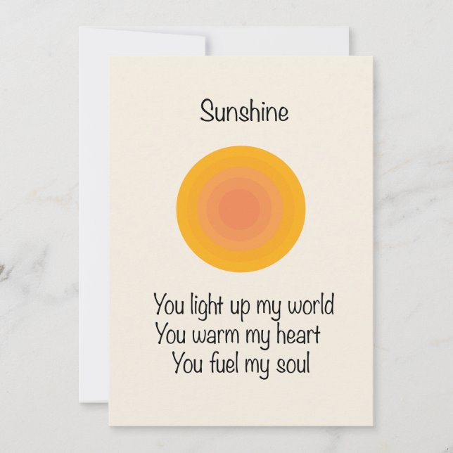 Cartes Pour Fêtes Annuelles Soleil (Devant)