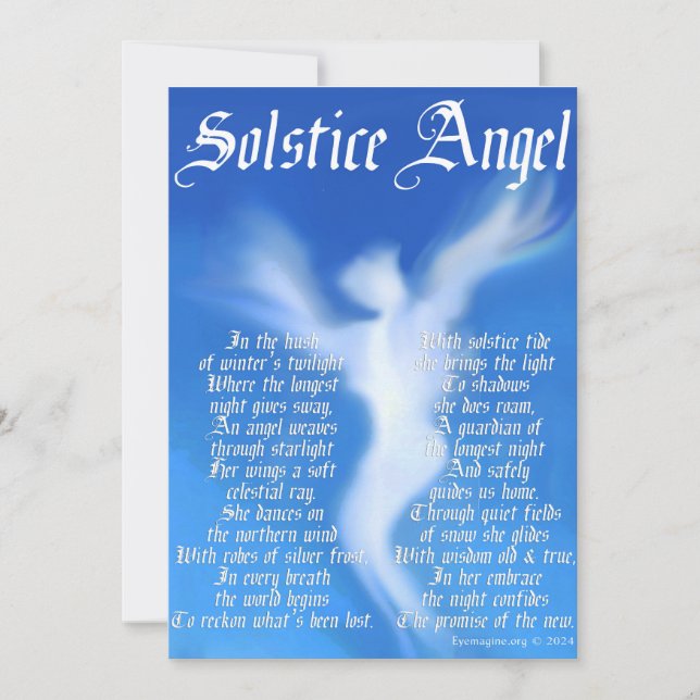 Cartes Pour Fêtes Annuelles Solstice Angel (Devant)