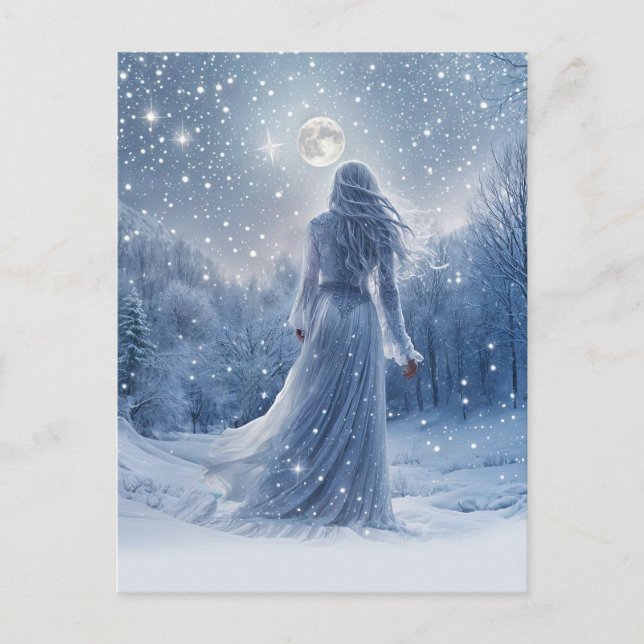 Cartes Pour Fêtes Annuelles Solstice d'hiver Bohemian Neige Yule vacances (Devant)