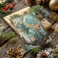 Solstice d'hiver de Yule Turquoise forêt lune