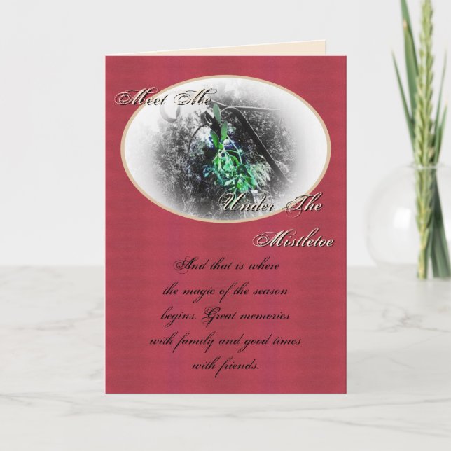 Cartes Pour Fêtes Annuelles Solstice d'hiver rustique de Yule de Mistletoe (Devant)