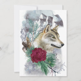 Cartes Pour Fêtes Annuelles Solstice d'hiver Wolf & Montagnes Pagan Sabbat