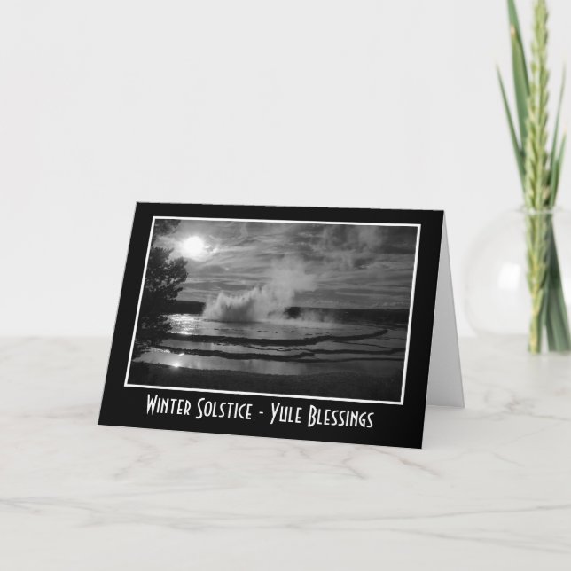 Cartes Pour Fêtes Annuelles Solstice d'hiver Yule avec vagues éclaboussant l'e (Devant)