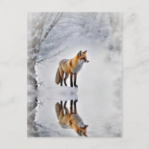 Cartes Pour Fêtes Annuelles Solstice d'hiver Yule Fox neige d'hiver