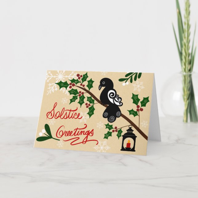 Cartes Pour Fêtes Annuelles Solstice Greetings Holiday Card  (Devant)