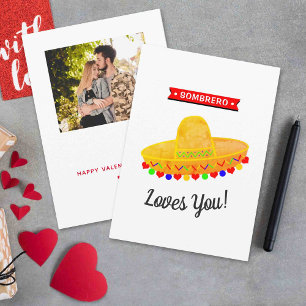 Cartes Pour Fêtes Annuelles Sombrero vous aime drôle Whimsy Saint-Valentin