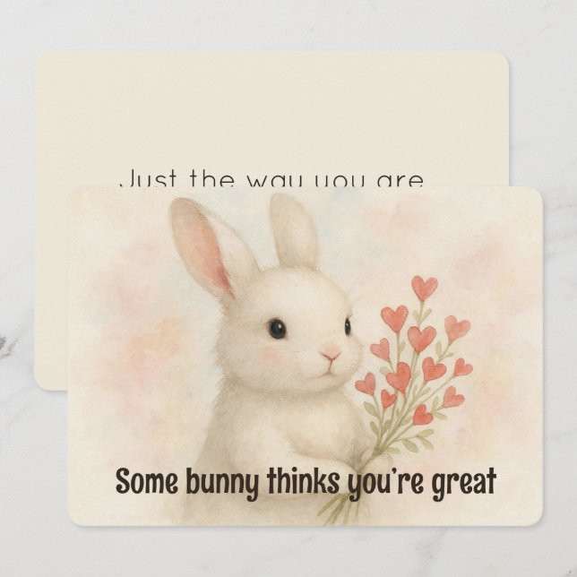Cartes Pour Fêtes Annuelles Some Bunny Thinks You’re Great Valentines Day Card (Devant / Derrière)
