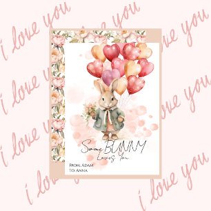 Cartes Pour Fêtes Annuelles Some Bunny vous aime Saint-Valentin Cœur Rouge Piv